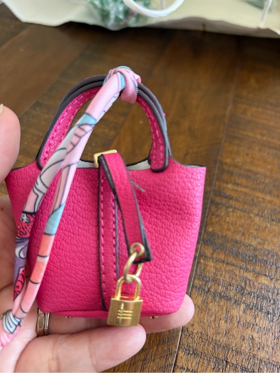 Handbags - Hot Pink Mini Tote Bag with Gold Padlock
